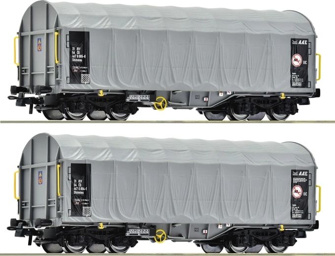 Roco two-piece set of Shimmns covered freight cars CD