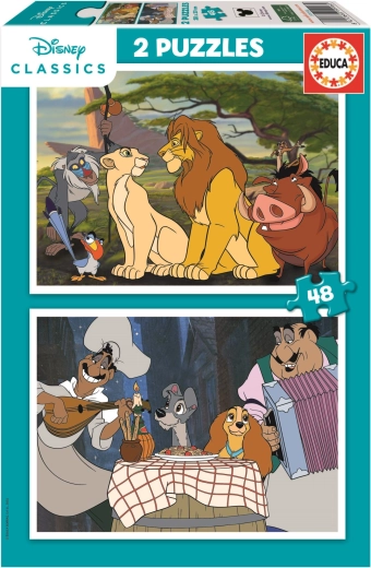 Educa Puzzle Disney Živali 2x48 kosov
