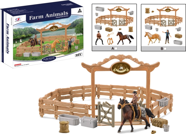Farm Animals – Horse Paddock with Rider, 2 Variants