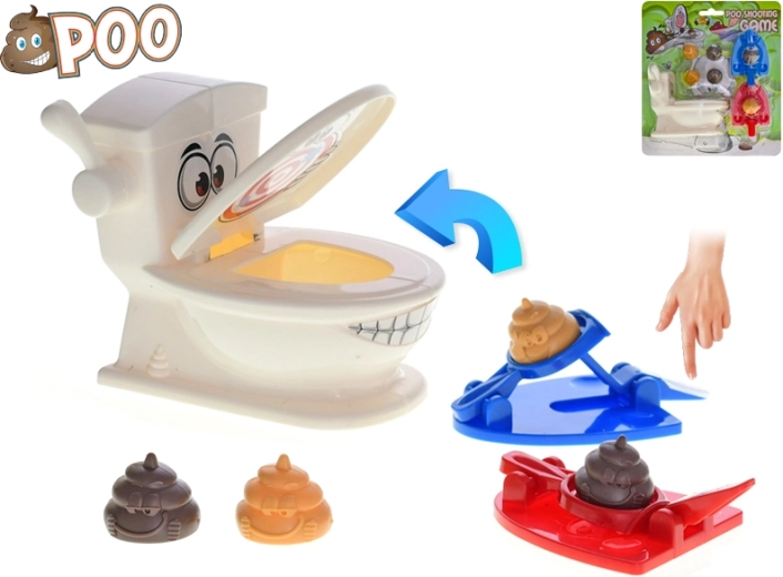 Gezelschapsspel Poo Shoot – grappig toilet-schietspel voor 2 spelers