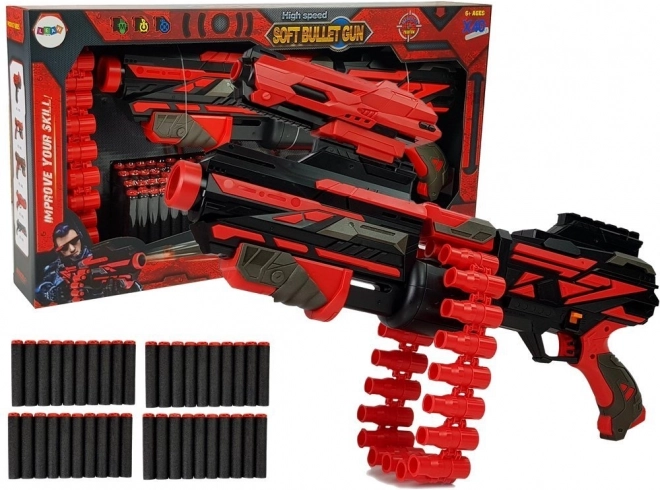 Grande fucile a dardi in foam rosso-nero