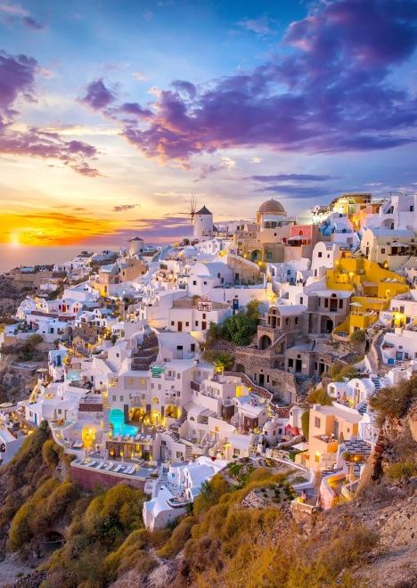 Puzzel Zonsondergang boven Santorini 1000 stukjes