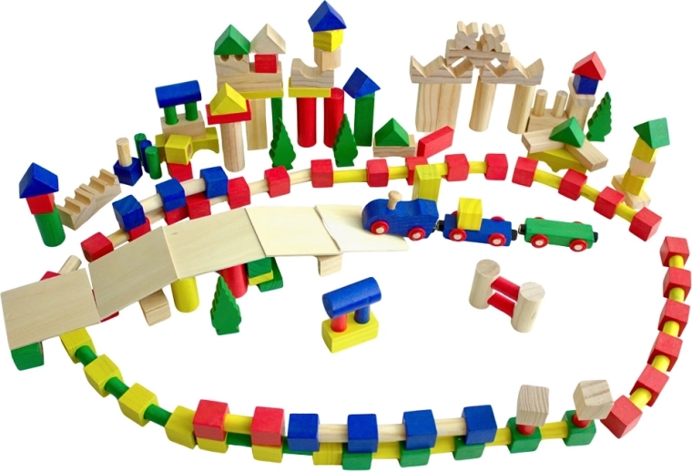 blocs en bois colorés 500 pcs