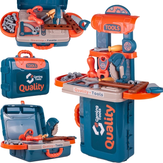 Tool Set in a Suitcase – 3-in-1 Kids’ Workbench