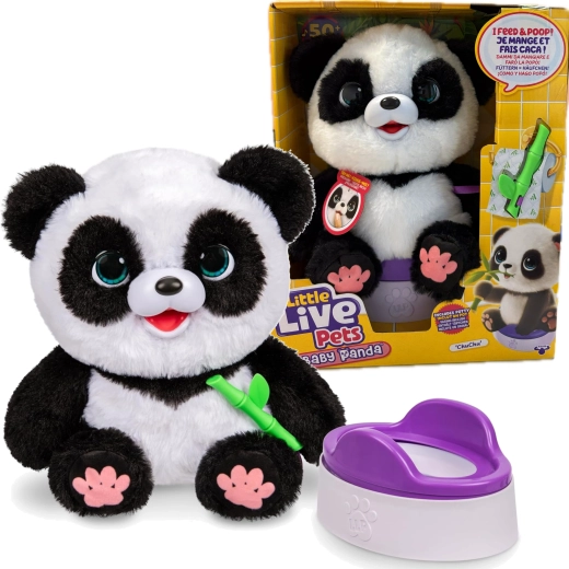 Panda en peluche interactive ChuChu avec petit pot LITTLE LIVE PETS