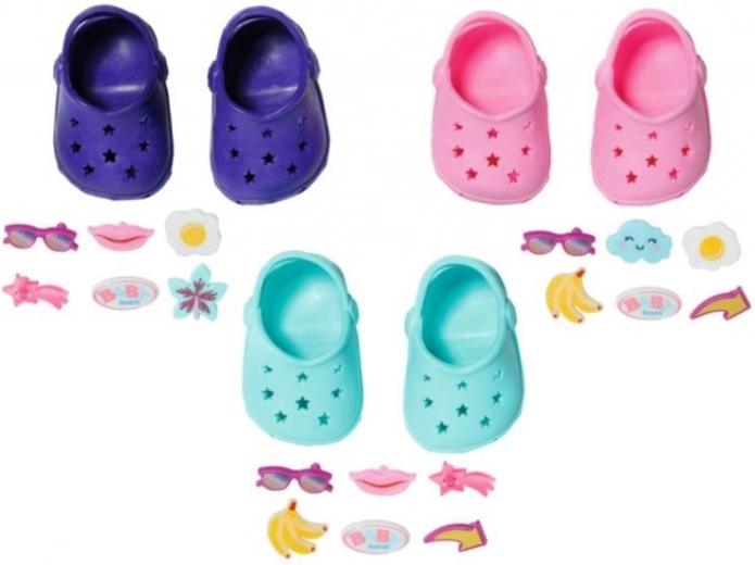 BABY born rubber sandals for 43 cm doll – 3 colors with pins