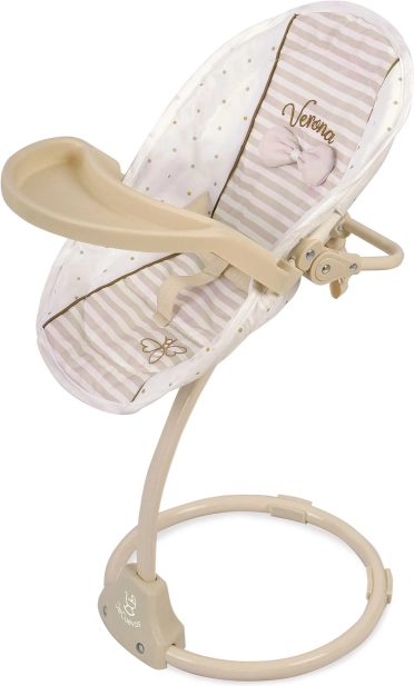 Multifunktionel højstol og gynge til dukker 3 i 1 Verona