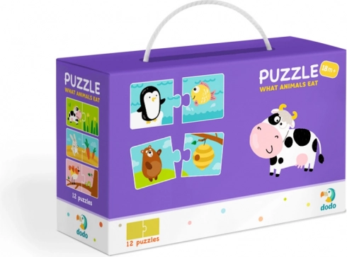 DODO puzzle Kaj jedo živali? 12×2 koščka