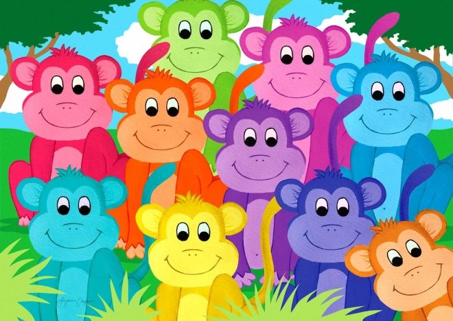 ENJOY Rainbow Monkeys Puzzle – 1000 Pieces