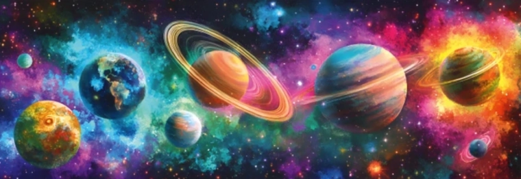 Panoramatické puzzle Farebné planéty 150 dielikov DINO