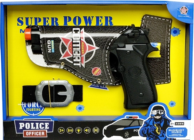 PLEJO Police Pistol with Belt – kids’ set for little officers