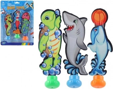 Pool diving toy set, 3 pcs, plastic, 2 styles