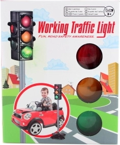 Battery-powered traffic light for kids