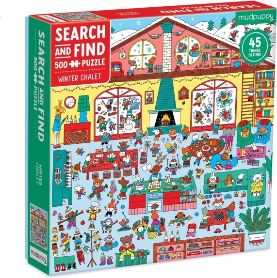 Mudpuppy Puzzel Winter Chalet 500 Stukken