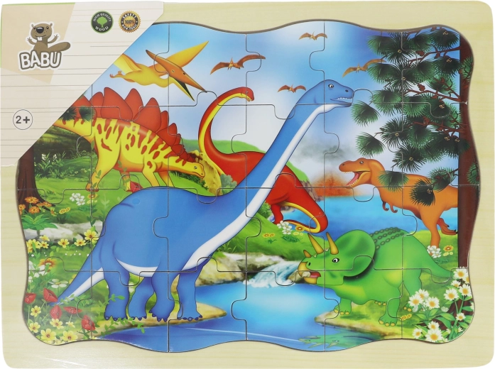 Babu puzzle in legno dinosauri 24 pezzi