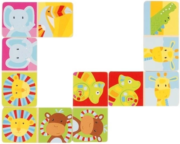 Wooden Domino Safari 28 Pieces