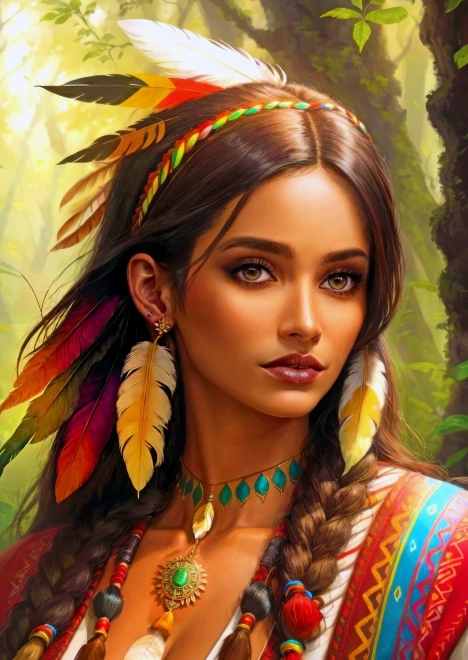 ENJOY Native American Woman puzzle 1000 pieces