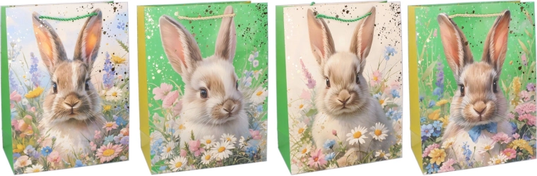 Gift Paper Bag M 26 × 32 × 10 cm – Easter Bunny Design