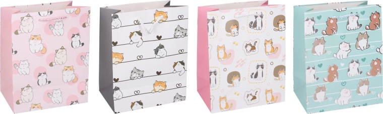 Gift Paper Bag L with Cat Motif 30 × 41.5 × 12 cm