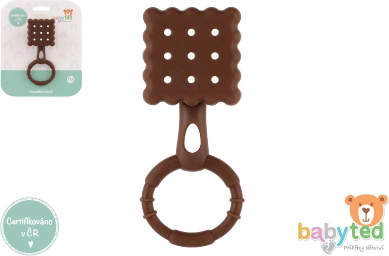 Silikonski ropotuljica in grizalo piškotek BabyTed 0m+