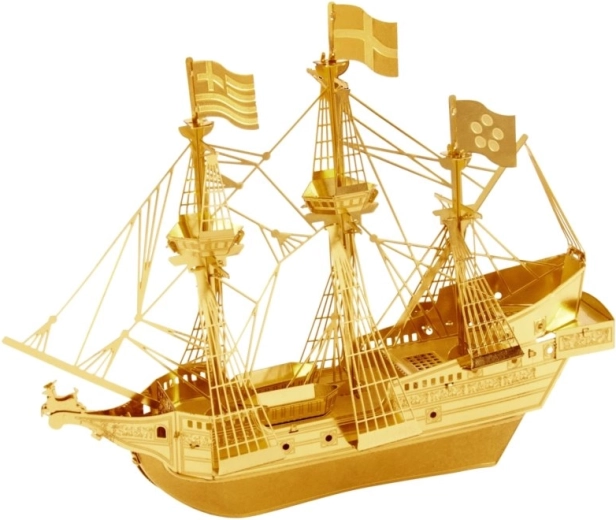 Metal 3D Model Ship GOLDEN HIND – Gold Edition