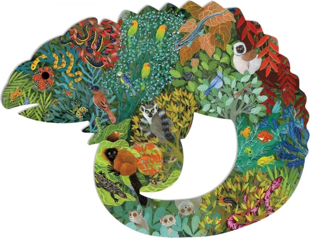 DJECO Puzzle silhouette Caméléon 150 pièces