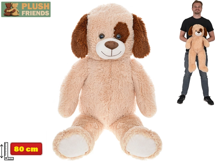 Plysbamse hund Plush Friends 80 cm lysebrun