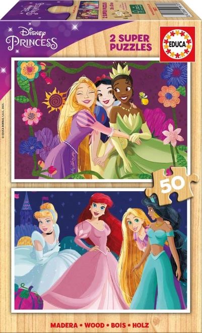 Wooden Puzzle DISNEY Princesses 2×50 Pieces