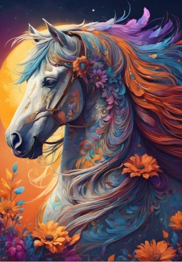 Floral Horse Puzzle 1000 Pieces