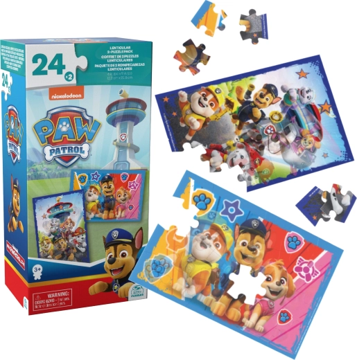 PAW PATROL 3D Lenticular Puzzle – Set of 2 Images, 24 Pieces