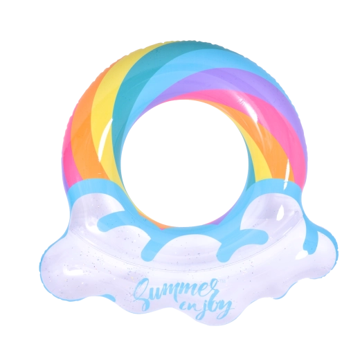 Inflatable rainbow swim ring 106.5 × 103 cm