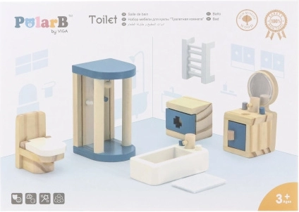 Viga PolarB set di mobili in legno per casa delle bambole – bagno