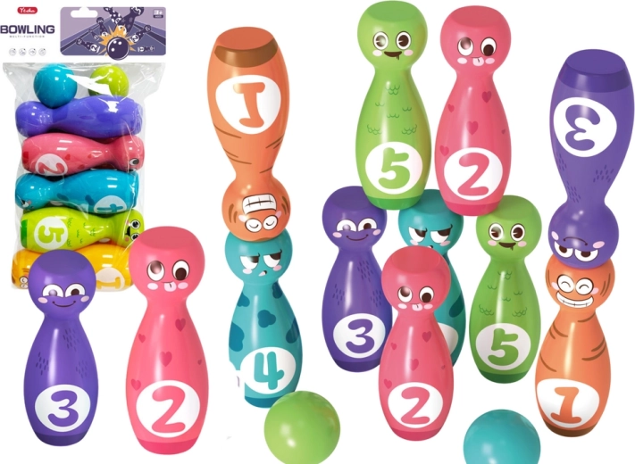 Bowling Set with Happy Faces