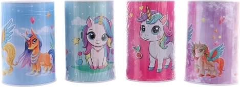 Met sparebøsse i metal med enhjørning