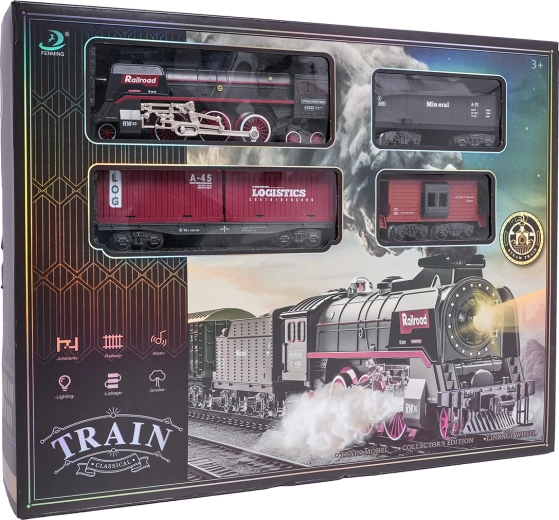 Retro vláček se světly, zvuky a kouřem 138 cm