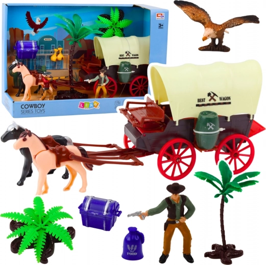 Cowboy set with western wagon and figurines