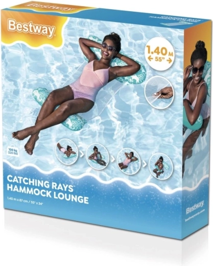 Opblaasbare waterhangmat met zachte steunen en netstof