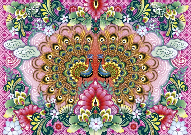 Legpuzzel Indiase pauwen 1500 stukjes