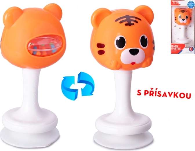 Rassel mit Tigermotiv und Saugnapf