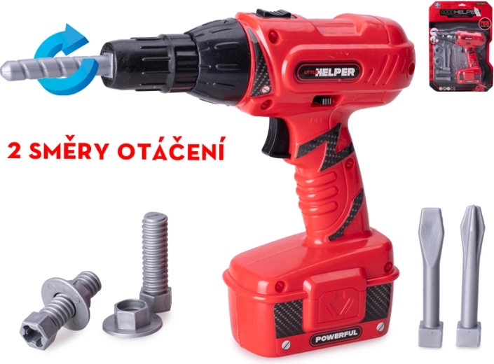 Children's battery-powered drill 18 cm with bidirectional rotation and sounds