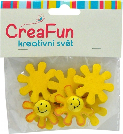 Decorazioni in legno sole 3,5 cm, 8 pz