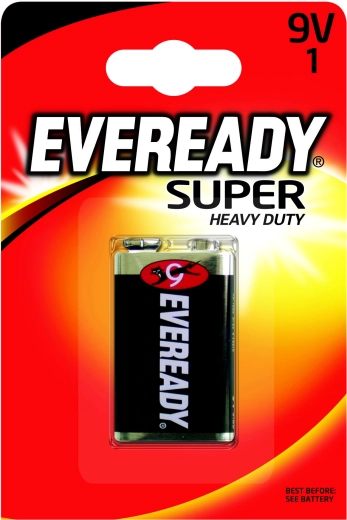 Energizer Eveready Super Heavy Duty pile zinc-chlorure 9V 6F22