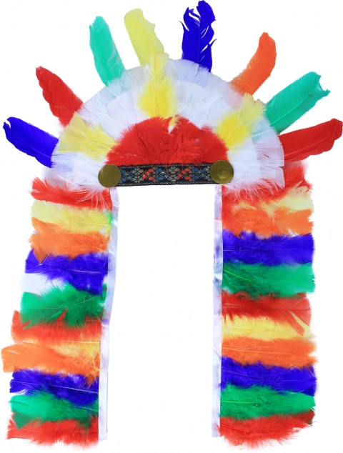 Colorful Native-Style Feather Headband for Carnival