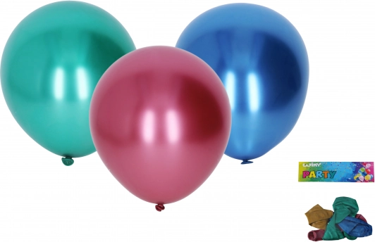 Palloncini gonfiabili 25 cm, set da 5 pz, cromati