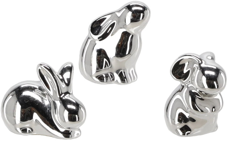 Lapin de Pâques argenté – figurine décorative