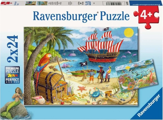 Ravensburger puzzle Piráti a morské víly 2×24 dielikov