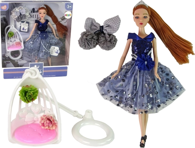 Bambola EMILY con altalena e fiori