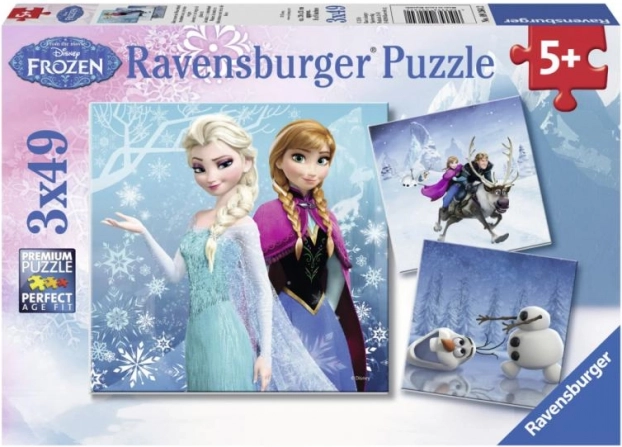 Ravensburger sestavljanka Frozen: zimska pustolovščina 3×49 koščkov