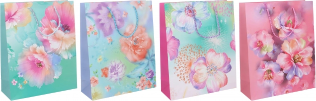 Gift bag size L, 30 × 41.5 × 12 cm – year-round, 4 designs