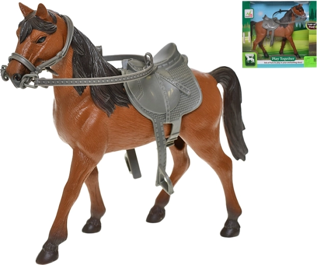 Cavallo con sella 28 cm – figurina realistica per bambini